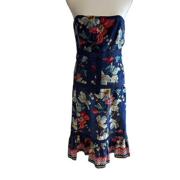 Plenty By Tracy Reese Strapless Silk Dress Size 8 - Picture 1 of 6